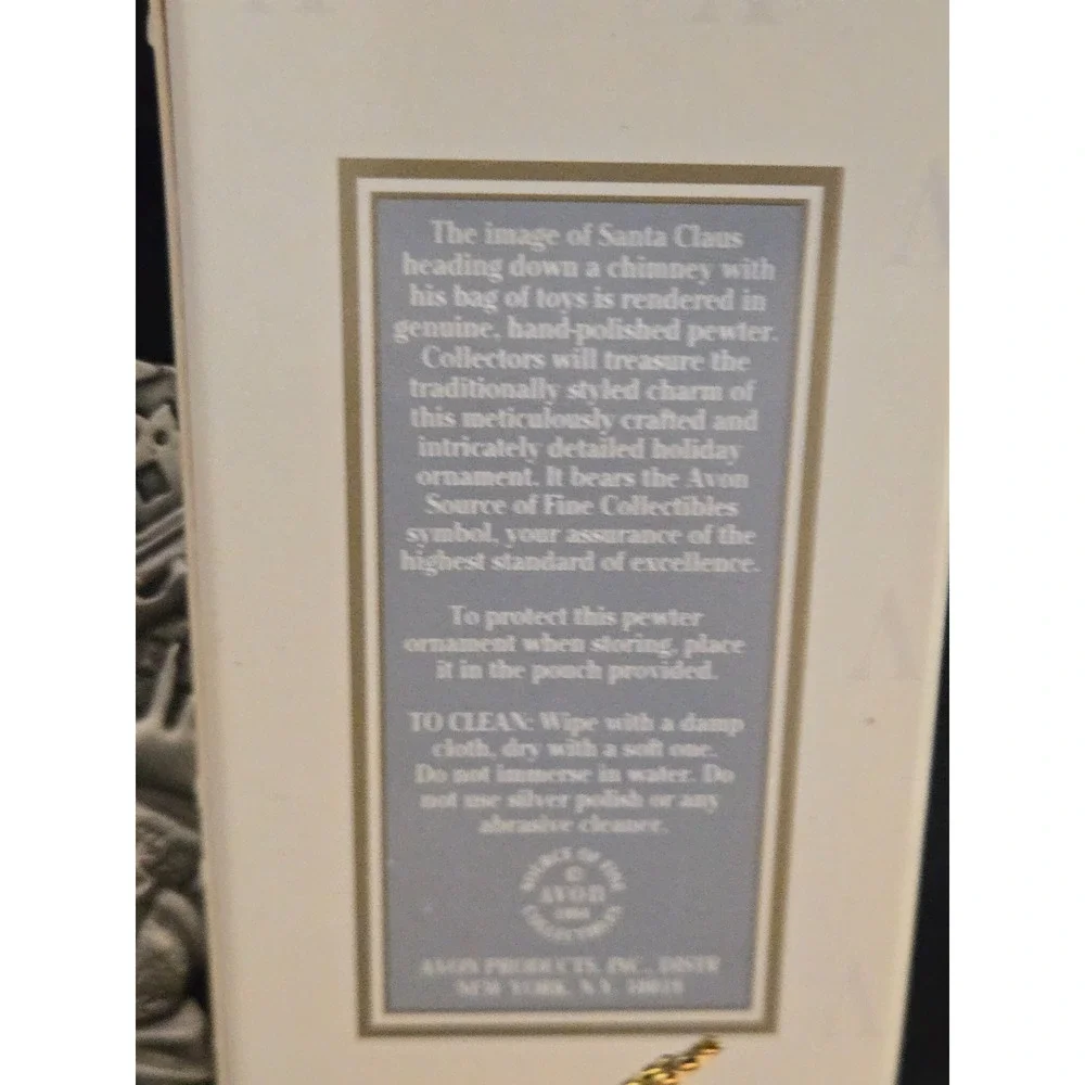 Vintage Avon 1994 Holiday Pewter Ornament 